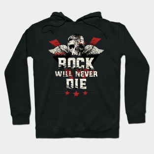 Rock And Roll Will Never Die Vintage Hoodie